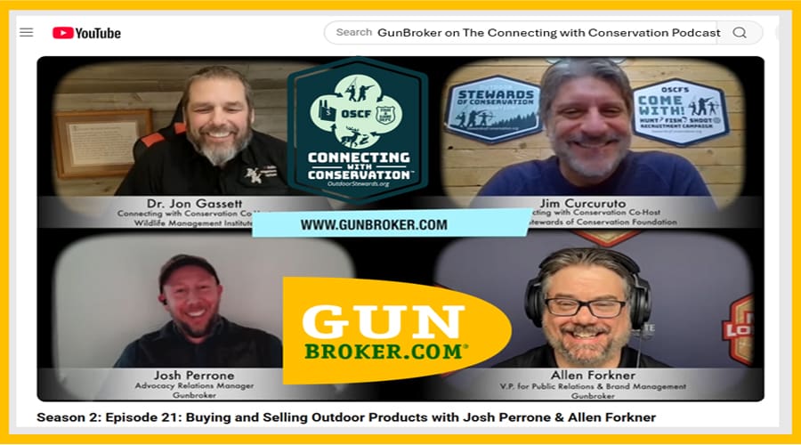 CWC Podcast hosts with GunBroker.com guests Allen Forkner and Josh Perrone discussing conservation.