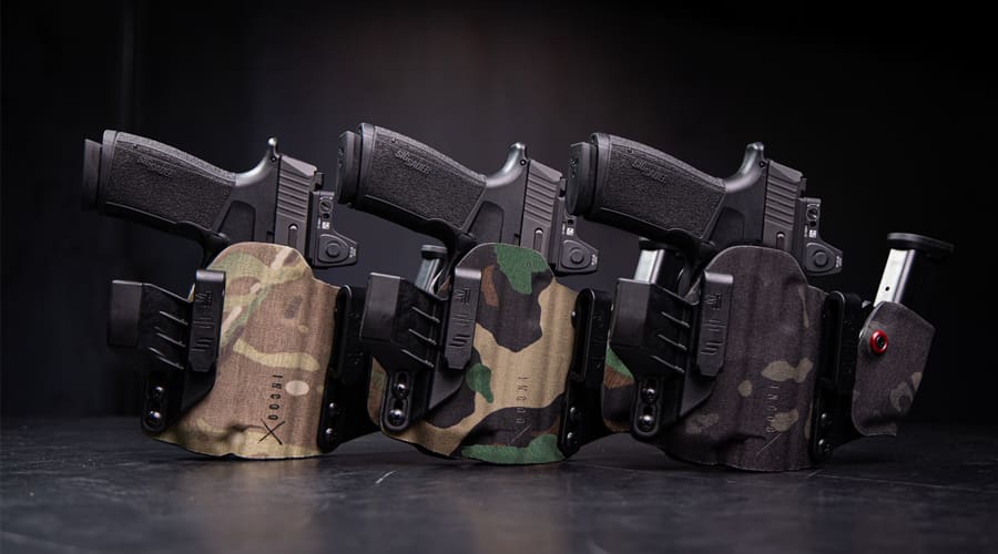 Safariland Incog X holsters in Multicam, Black Multicam, and M81 Woodland