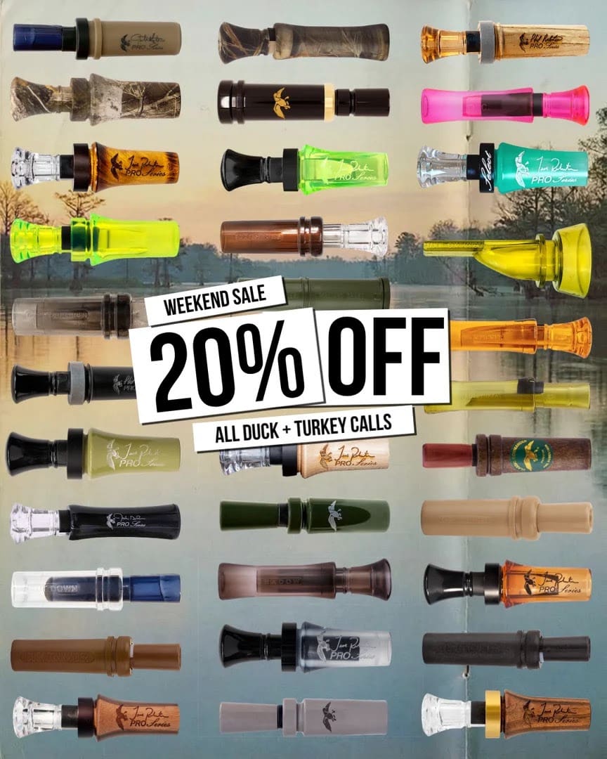 Duck Commander fall sale featuring 20% off duck and turkey calls